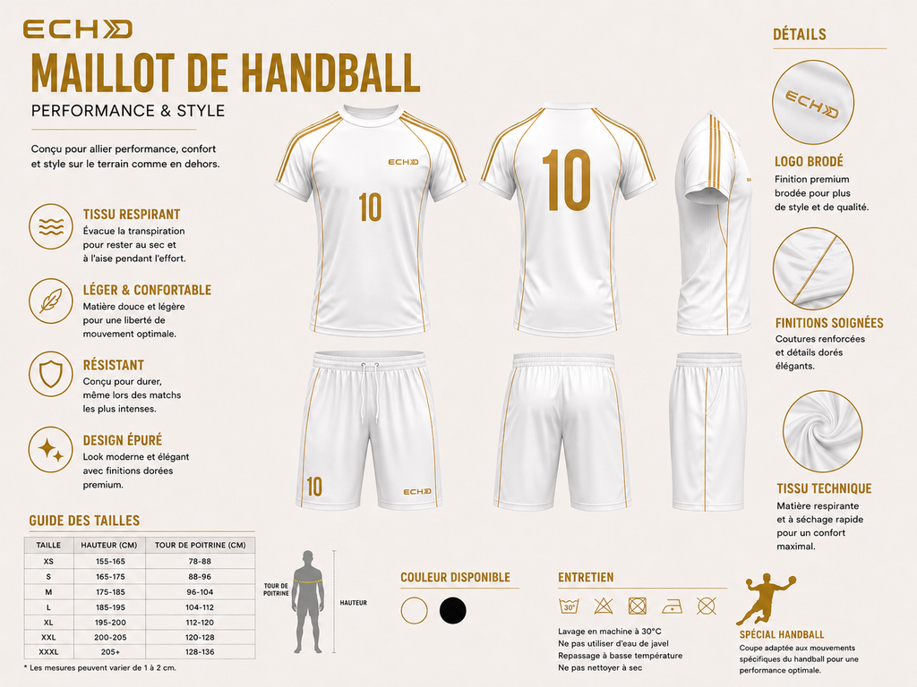 ECHO maillot Elite - blanc & or